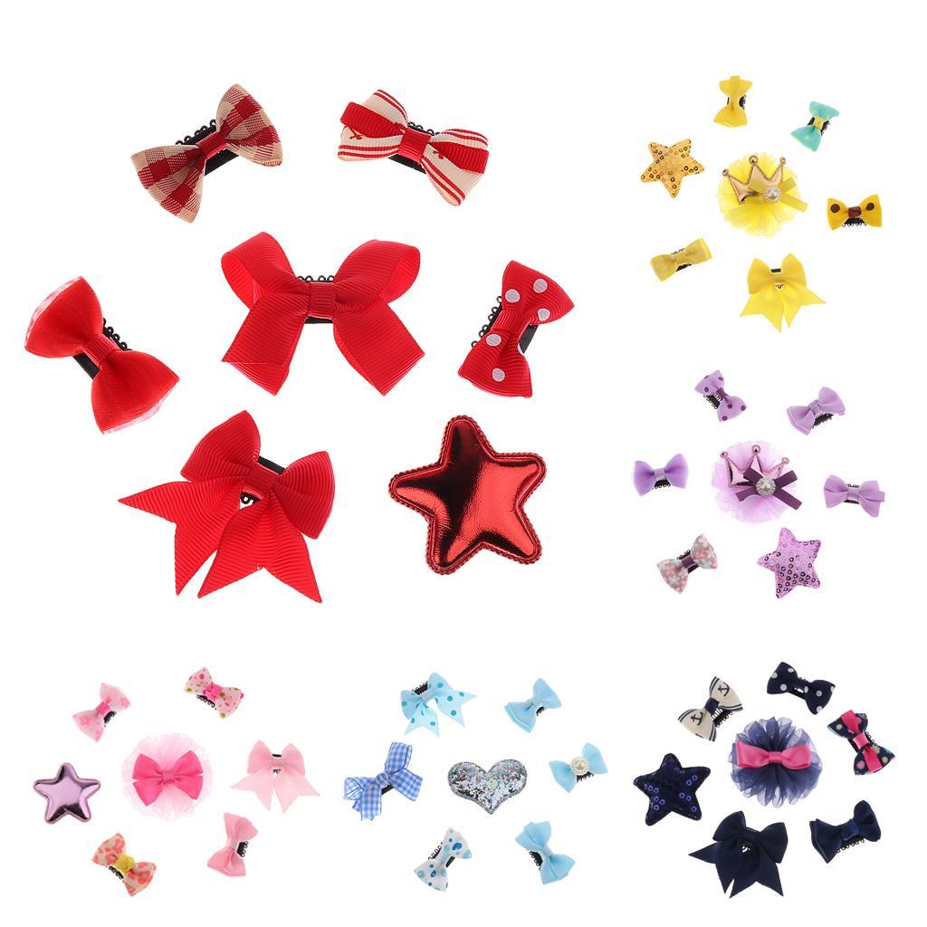 Mixed Design Kids Baby Girls Hair Bows, Hair Clips, Ribbon Alligator Hair Clips