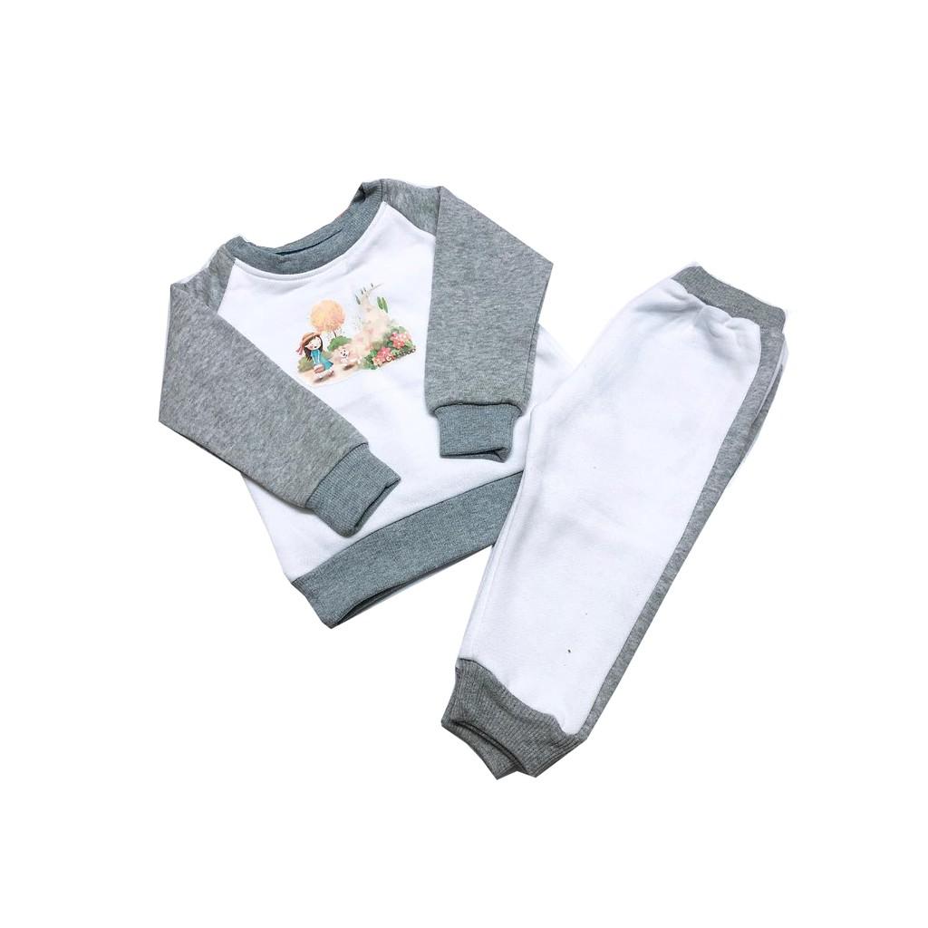 Áo ráp lăng nỉ bông cotton cổ tròn tay dài BABIBOO - BB99