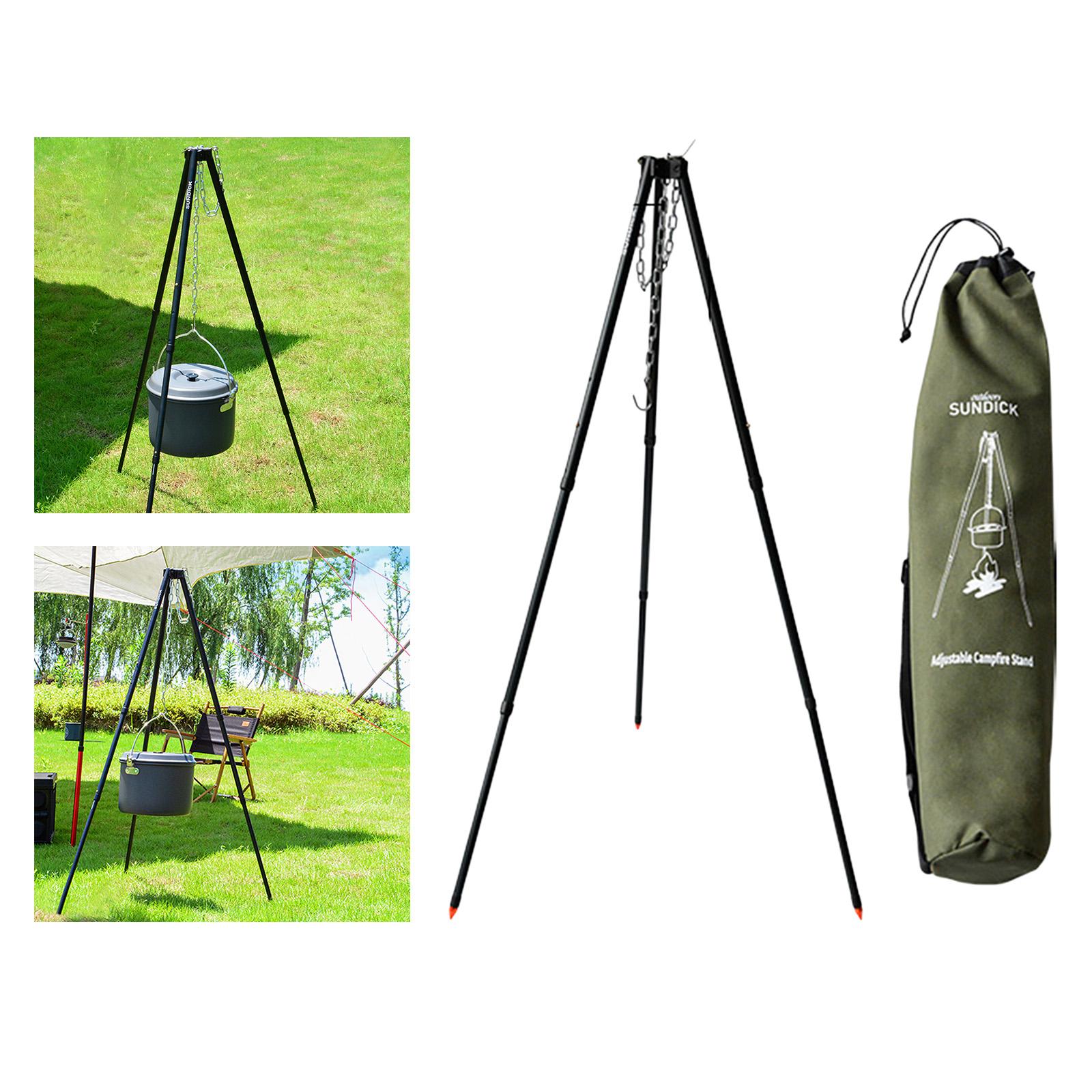 Camping Grill Tripod Outdoor Hanging Cooking Pot Stove Holder Picnic Tools