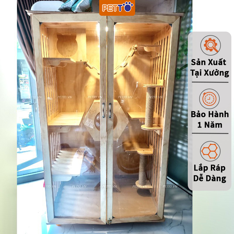 Tủ nuôi mèo - Nhà mèo khép kín, rộng rãi hiện đại phù hợp mọi không gian CC005