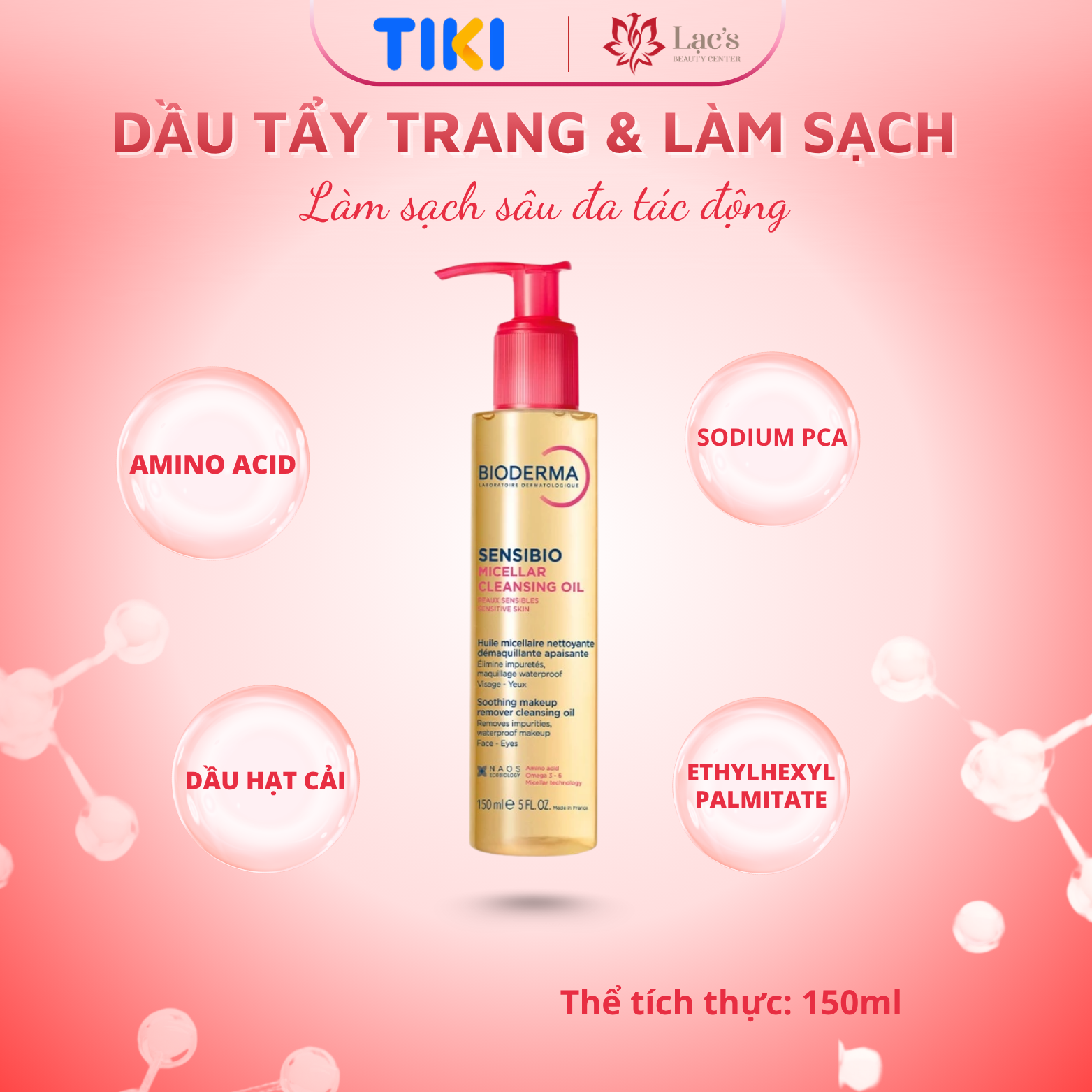 Dầu tẩy trang &amp; làm sạch Bioderma Sensibio Micellar cleansing oil - 150ml
