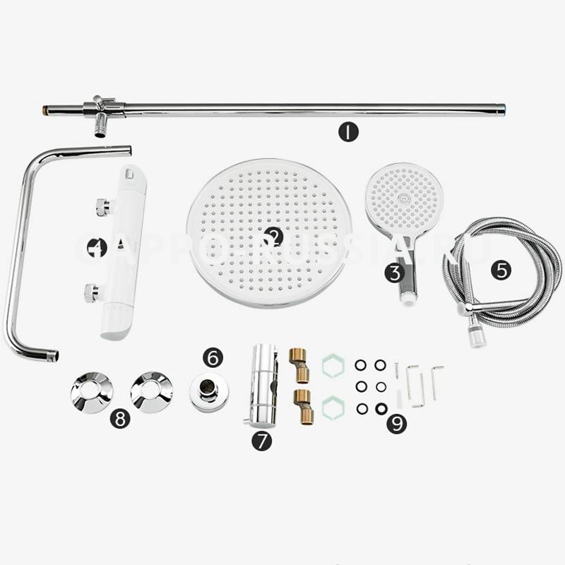 Sen cây tắm Khóa Nhiệt Độ Phủ Sứ Gappo G2403-58 chính hãng Nga Nhập Khẩu