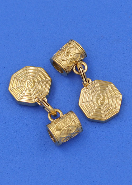 Chuỗi hạt đeo tay Đá Hồng Ngọc 12 ly - Vòng tay Bát Quái vàng VHNBQHKV12 - hợp mệnh Hỏa, mệnh Thổ