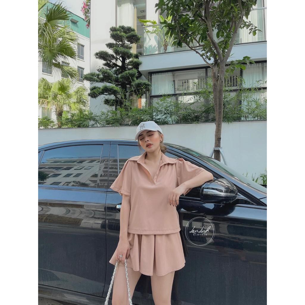 Set Đũi Sơ Mi Basic Mix  Chân Váy Xòe Xếp Ly