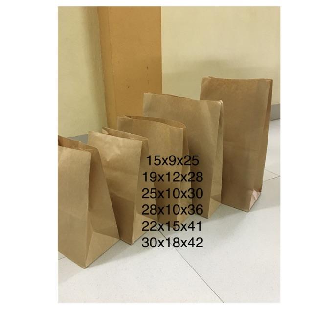 Combo 100 túi giấy xi măng đủ size đáy vuông