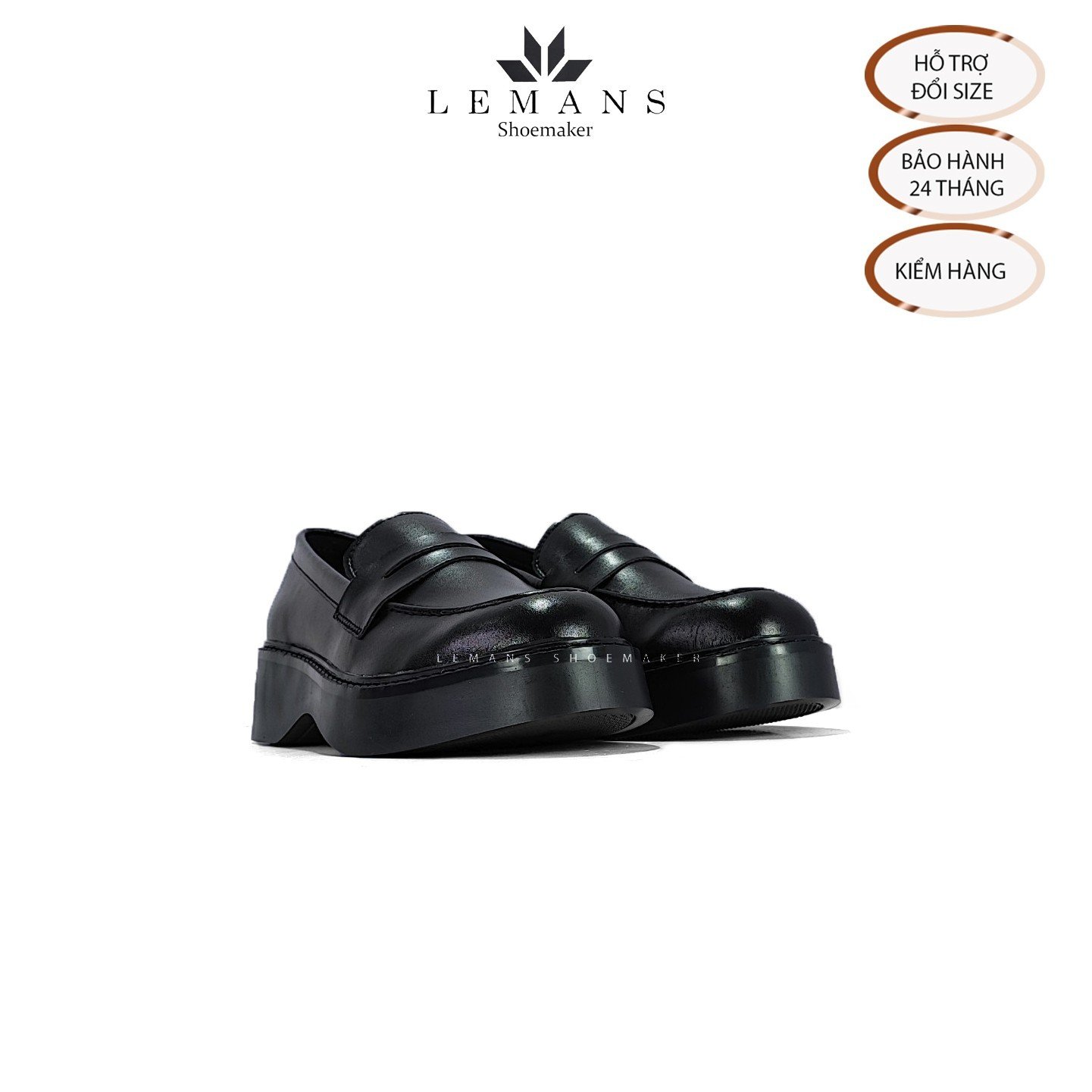 The Breakthrough Chunky PENNY LOAFER Lemans - BST độc quyền, đế cao 6cm Full cao su nguyên khối Da bò nguyên tấm BH 24T