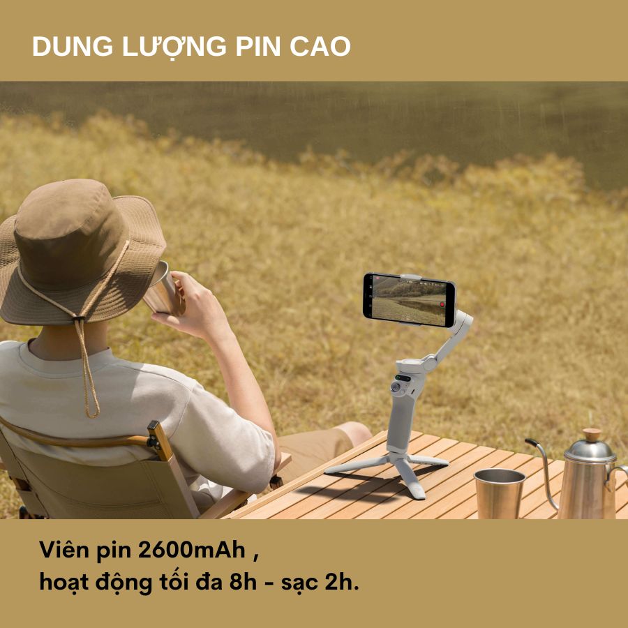 Gimbal DJI Osmo Mobile SE - Tay cầm chống rung điện thoại 3 trục ổn định, thiết kế hiện đại, dung lượng pin cao đến 8 giờ - Hàng nhập khẩu