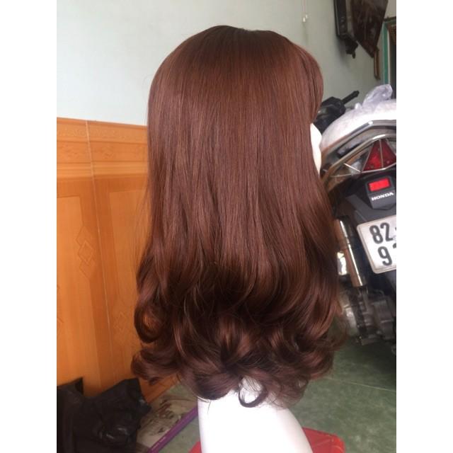 Tóc giả nguyên đầu xoăn đuôi  Tóc giả nguyên đầu cao cấp