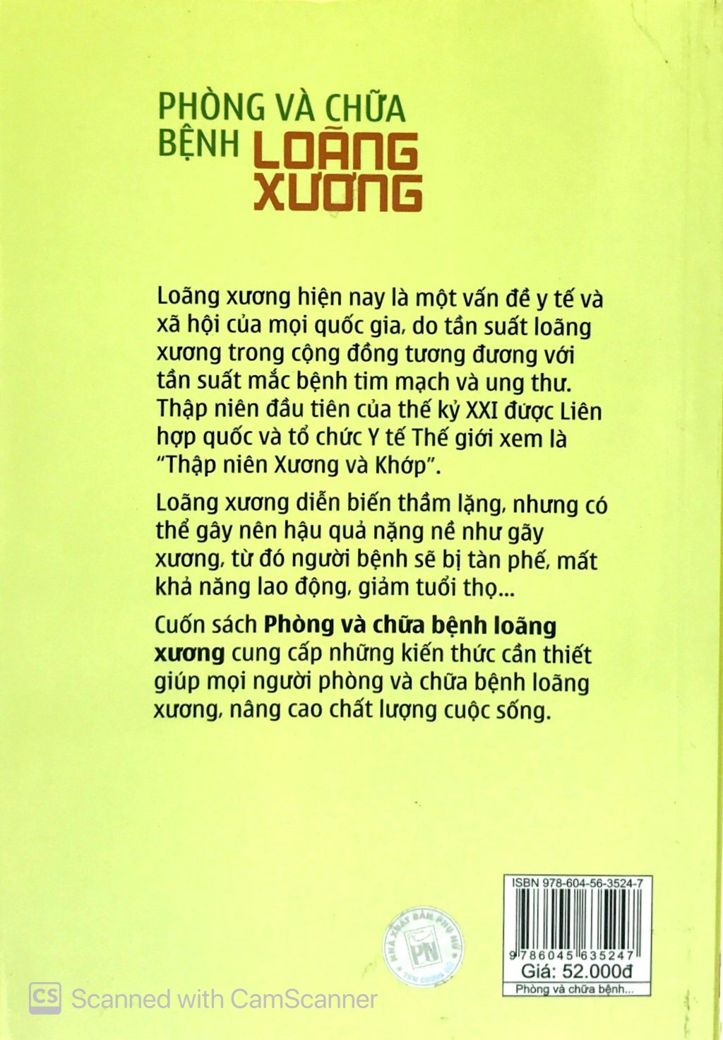 Sách- Phòng Và Chữa Bệnh Loãng Xương