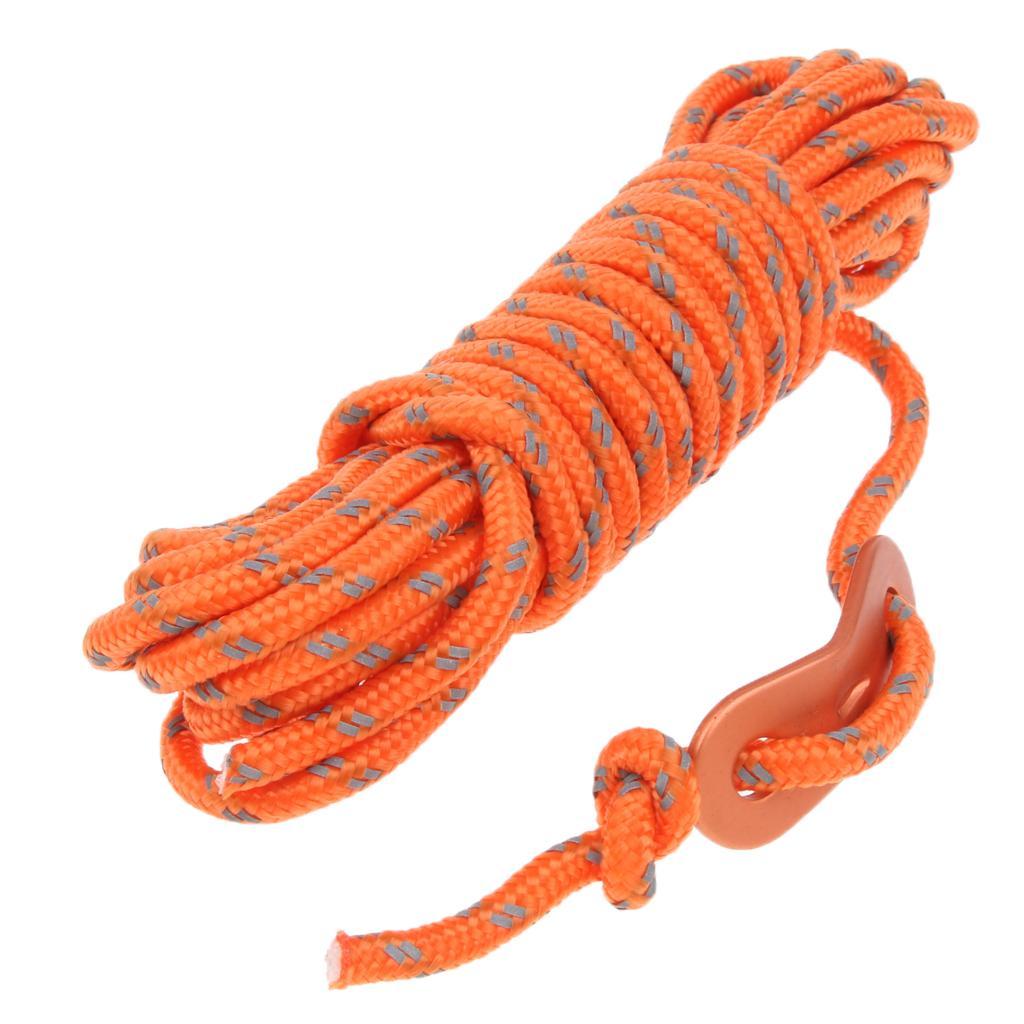 2Pcs 4mm Reflective Tent Guy Line Guide Rope Polypropylene Cord with Aluminum Adjuster Outdoor Camping Hiking