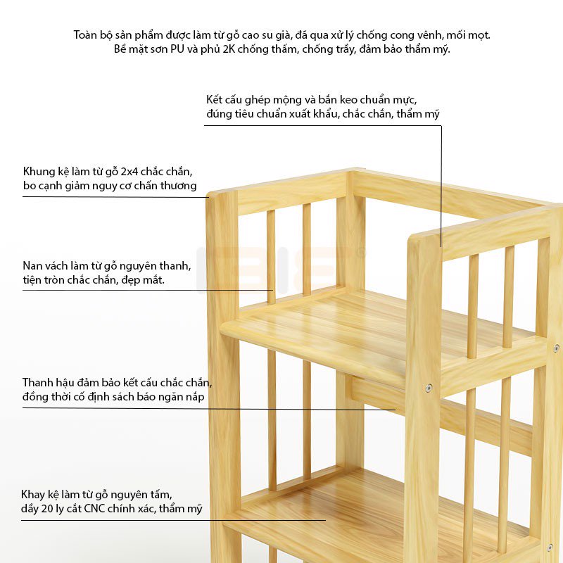 Kệ Sách 3 Tầng Rộng 40cm