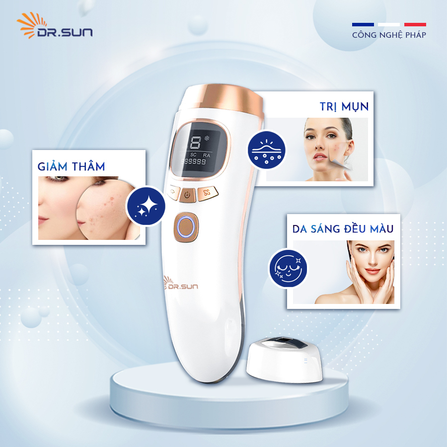 Máy triệt lông &amp; trẻ hoá da DrSun PRO+ Công nghệ ICE COOL