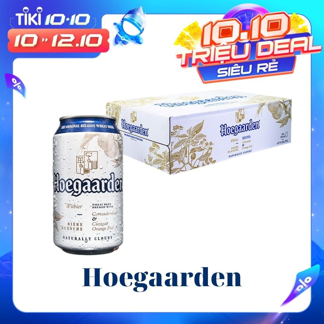 Thùng bia Hoegaarden White 330ml x 24 lon