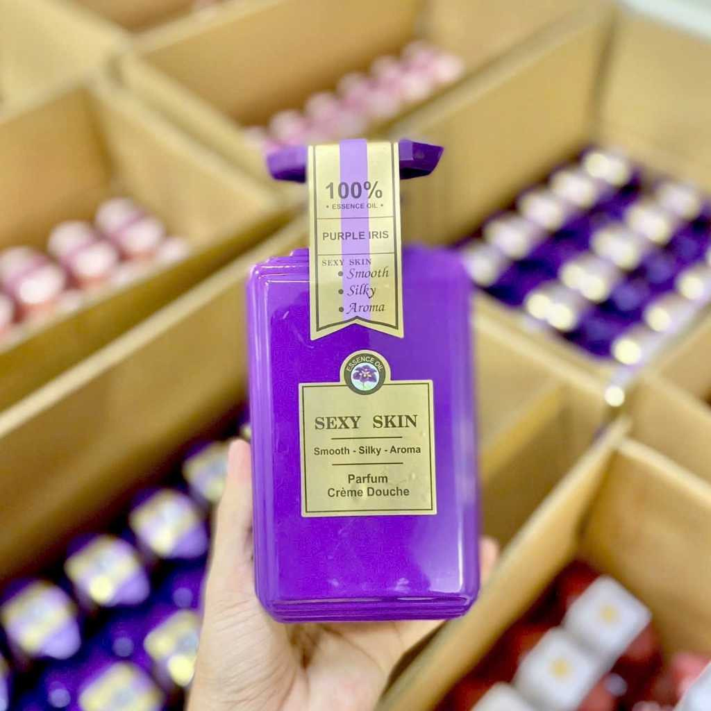 Sữa tắm hương nước hoa Pháp SEXY SKIN 600ml hương purple irish ( tím đậm mẫu mới)