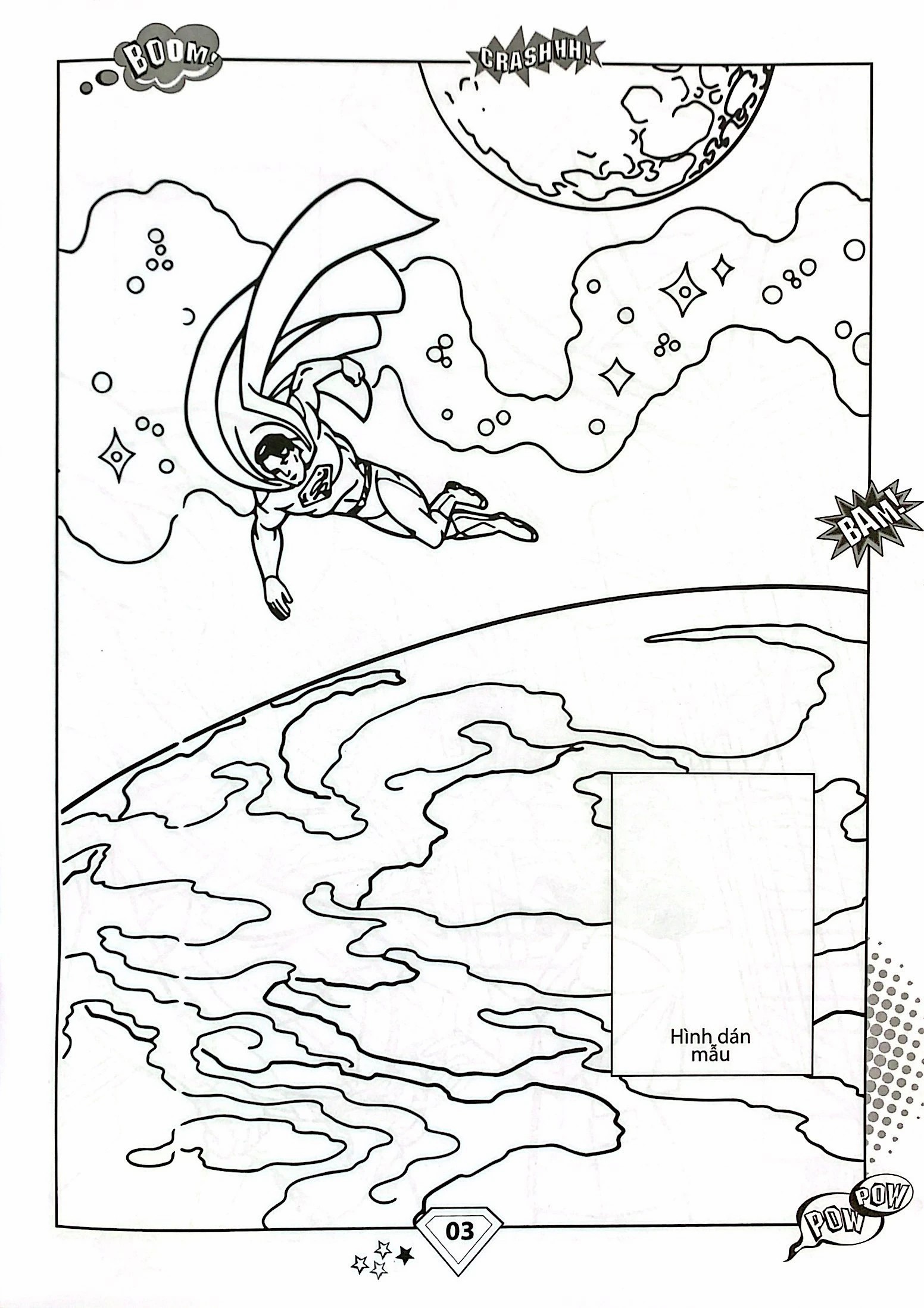 Dán hình và tô màu SUPERHERO SUPERMAN (Bìa Mềm)