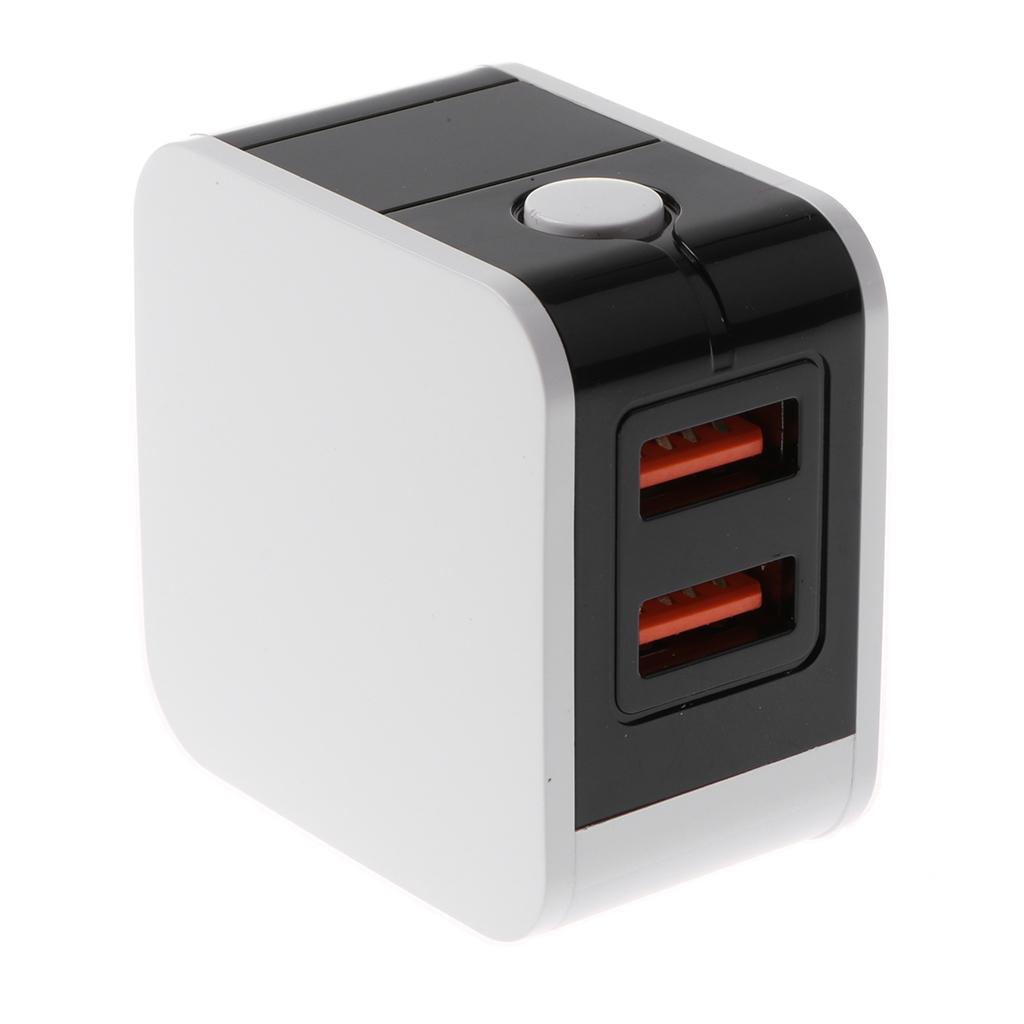 LED Dual USB Wall Charger 5V2A - Wall Charger Station Power Adapter with Foldable Travel Home Plug for iPhone x/8/7/Plus, Samsung Galaxy S8/7/6, Note 5