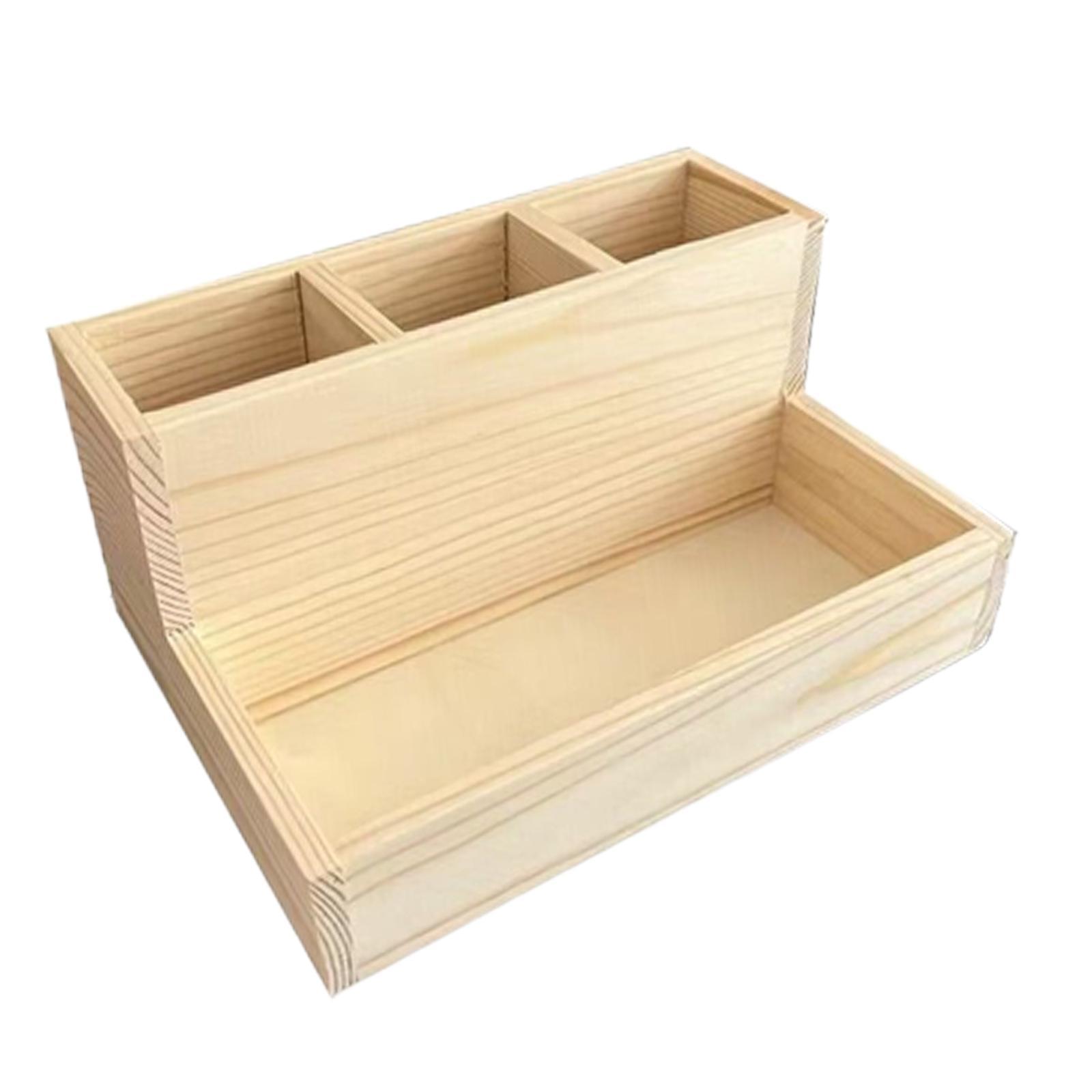 Wooden Makeup Organizer Portable Desk Organizer Thick for Office Desk Drawer