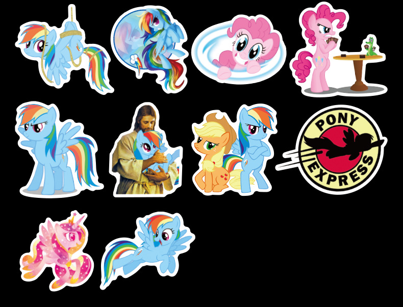 Sticker 50 miếng hình dán Pony