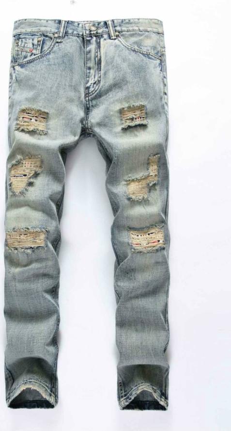 Quần jeans nam rách Mã: ND1054 - XANH