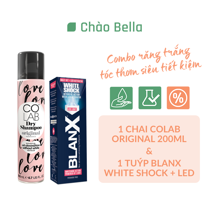 Combo Dầu Gội Khô Colab Original 200ml và Kem Đánh Răng Làm Trắng Răng Blanx 50ml