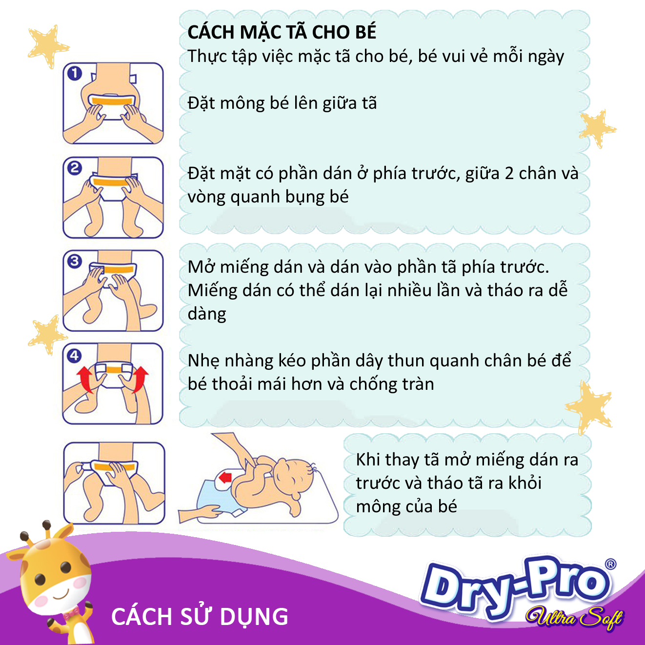 Tã/bỉm dán Dry-Pro siêu mềm nhập khẩu Malaysia size S81 - Gói 81 miếng