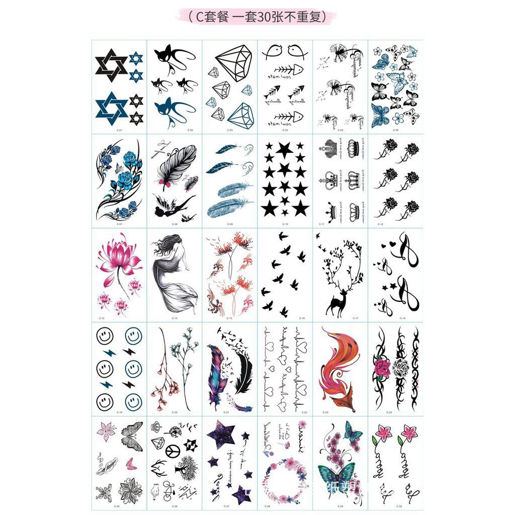 Sỉ combo 150 tấm xăm dán tatoo hình ngẫu nhiên 150 mẫu-f71 mah