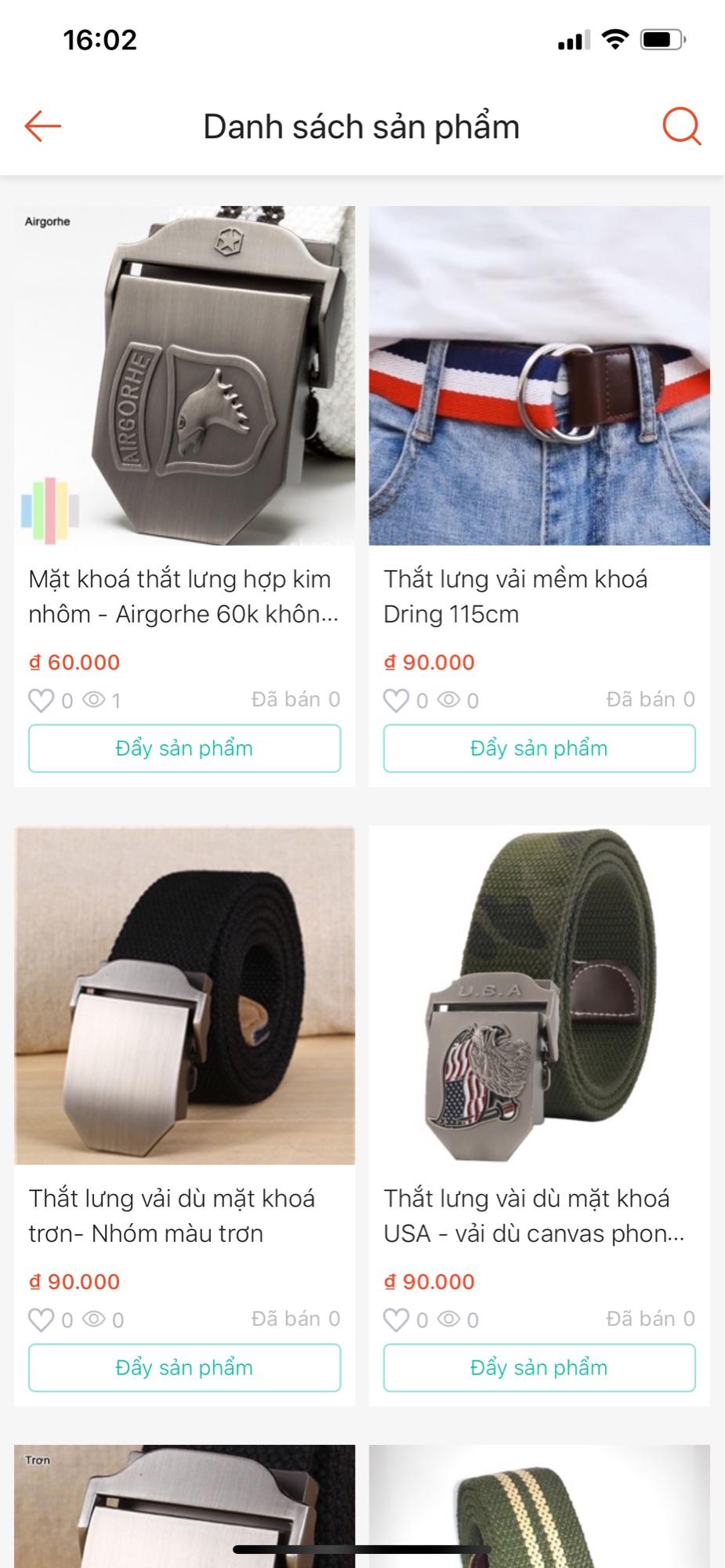 Thắt lưng vải dù mặt khoá trơn- nhóm màu trơn