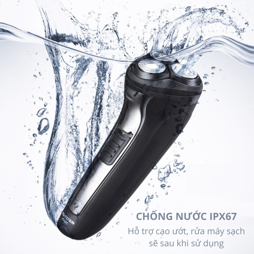 Máy cạo râu nam 9D 4in1 kiêm tỉa lông mũi cao cấp, 3 lưỡi dao kép, công nghệ chống nước IPX7