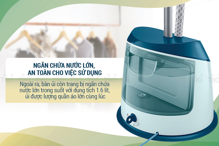 Bàn Ủi Hơi Nước Đứng Philips GC518 (1600W) - Xanh Ngọc - Hàng chính hãng