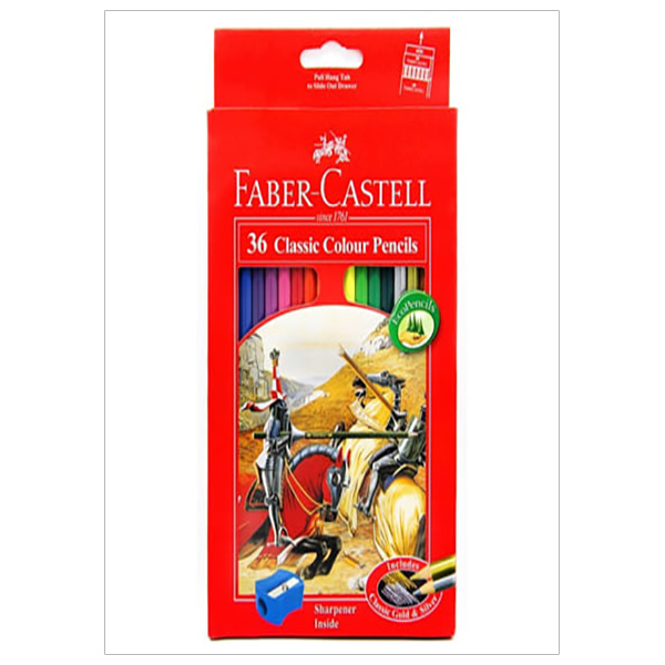 Chì Màu Classic Knight - 36 Màu Dài + Chuốt Faber-Castell-115856