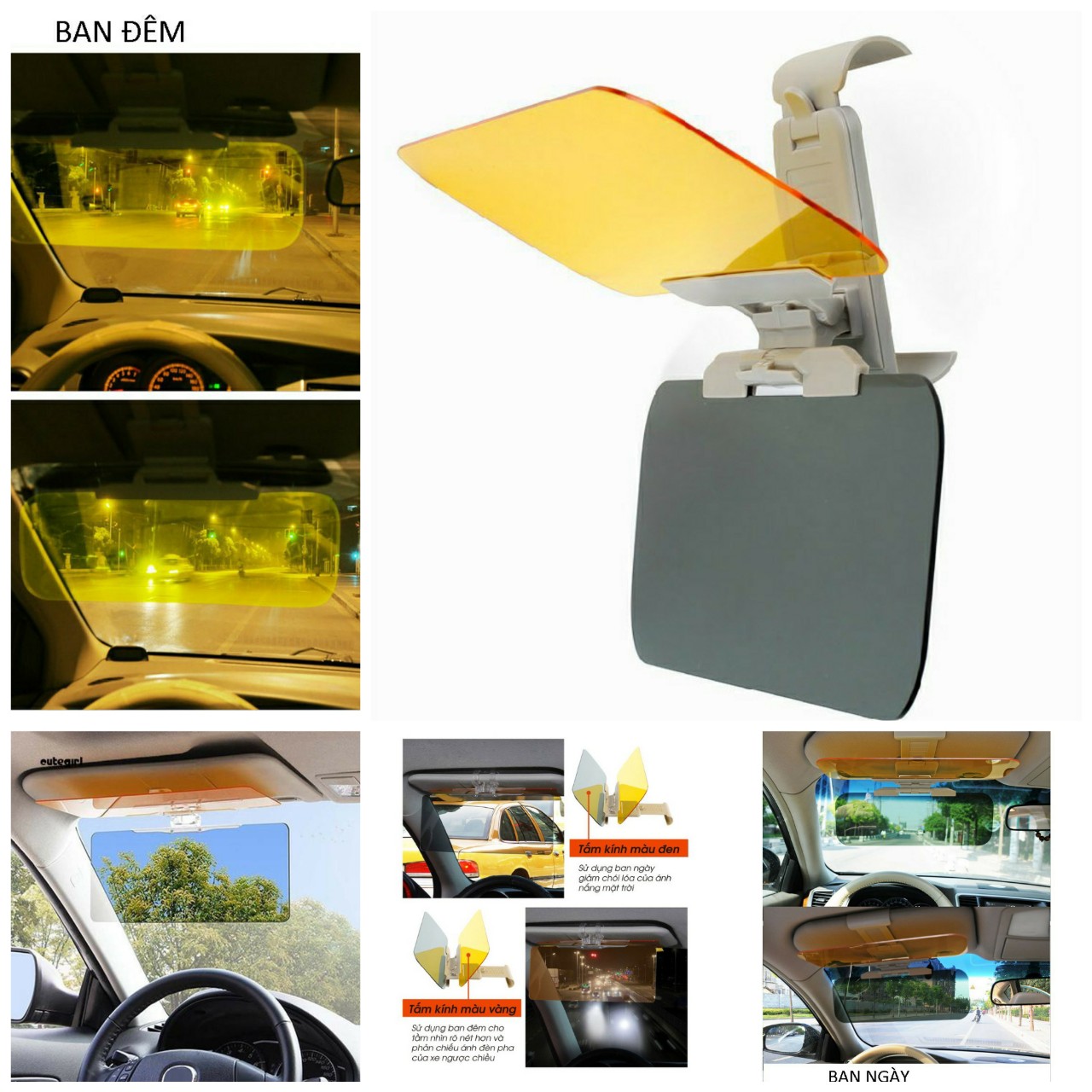 Kính chống lóa đèn xe ô tô cả ngày và đêm mẫu mới loại tốt lắp các xe an toàn hiệu quả