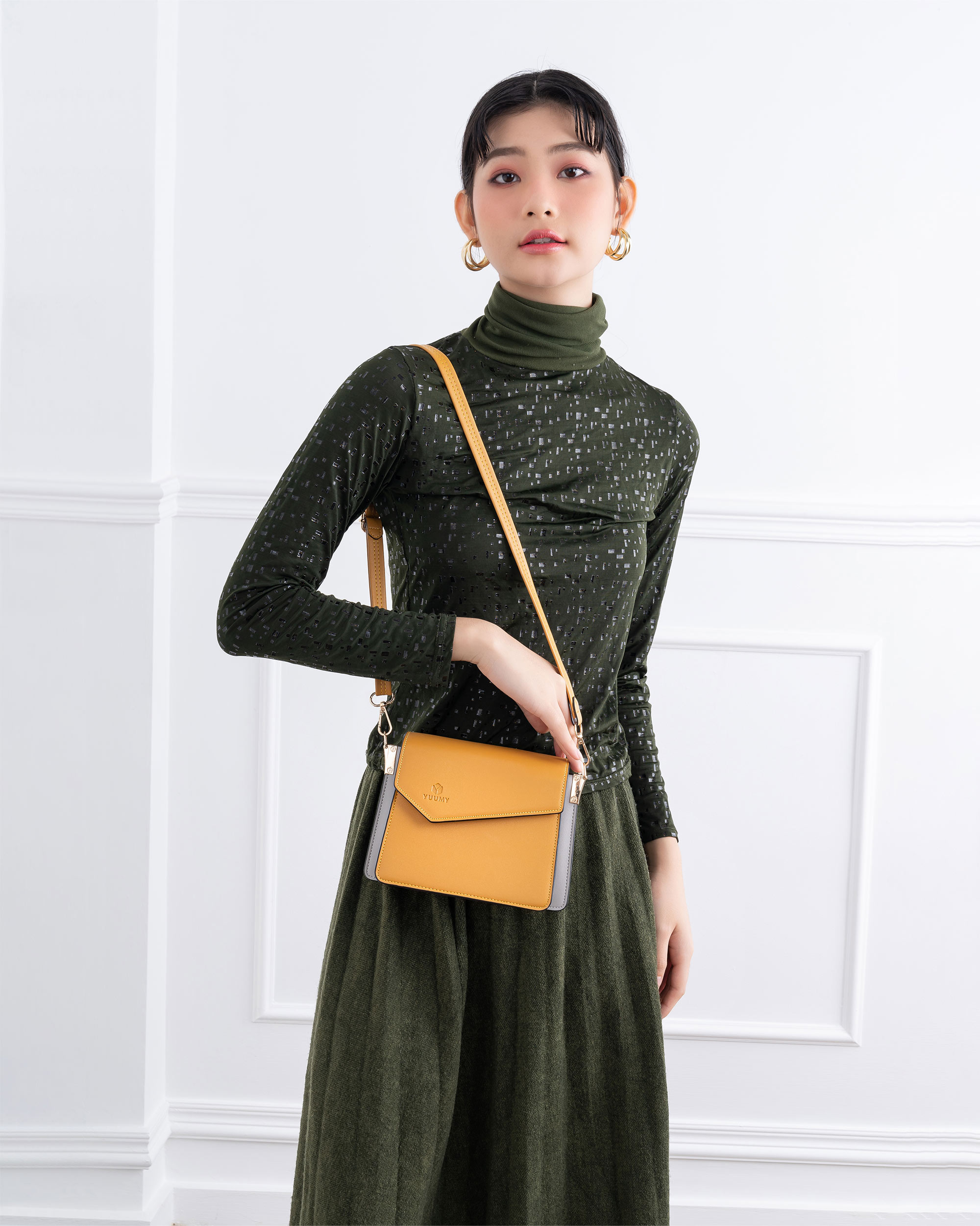 Túi đeo chéo nữ nắp cách điệu Yuumy Seasand YN100