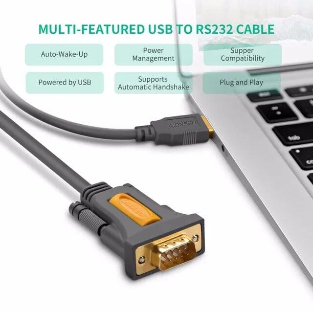 Ugreen UG20211CR104TK 1.5M Cáp tín hiệu chuyển đổi USB 2.0 sang COM RS232 cao cấp - HÀNG CHÍNH HÃNG