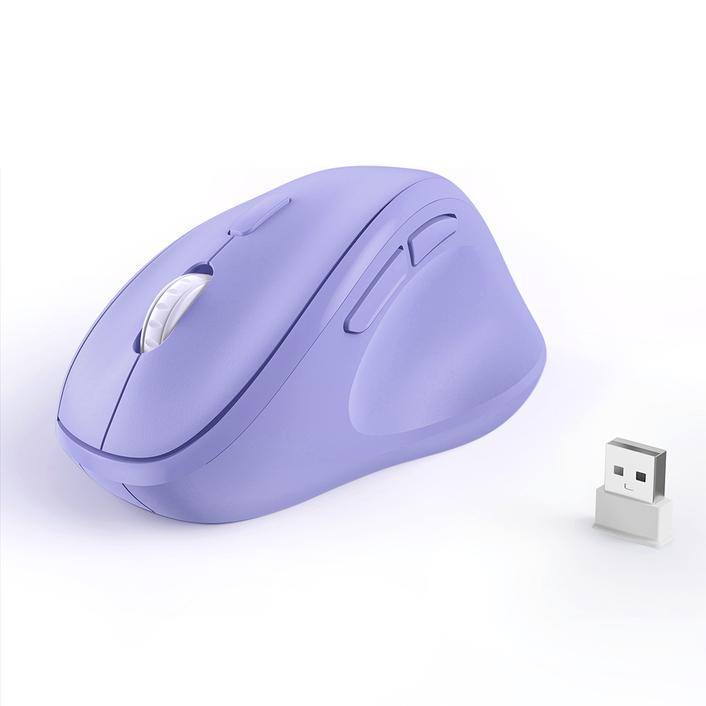 Chuột vi tính không dây MicroPack MP-V01W Silent không tiếng ồn, thiết kế công thái học giảm căng cơ và áp lực lên cổ tay - Hàng chính hãng