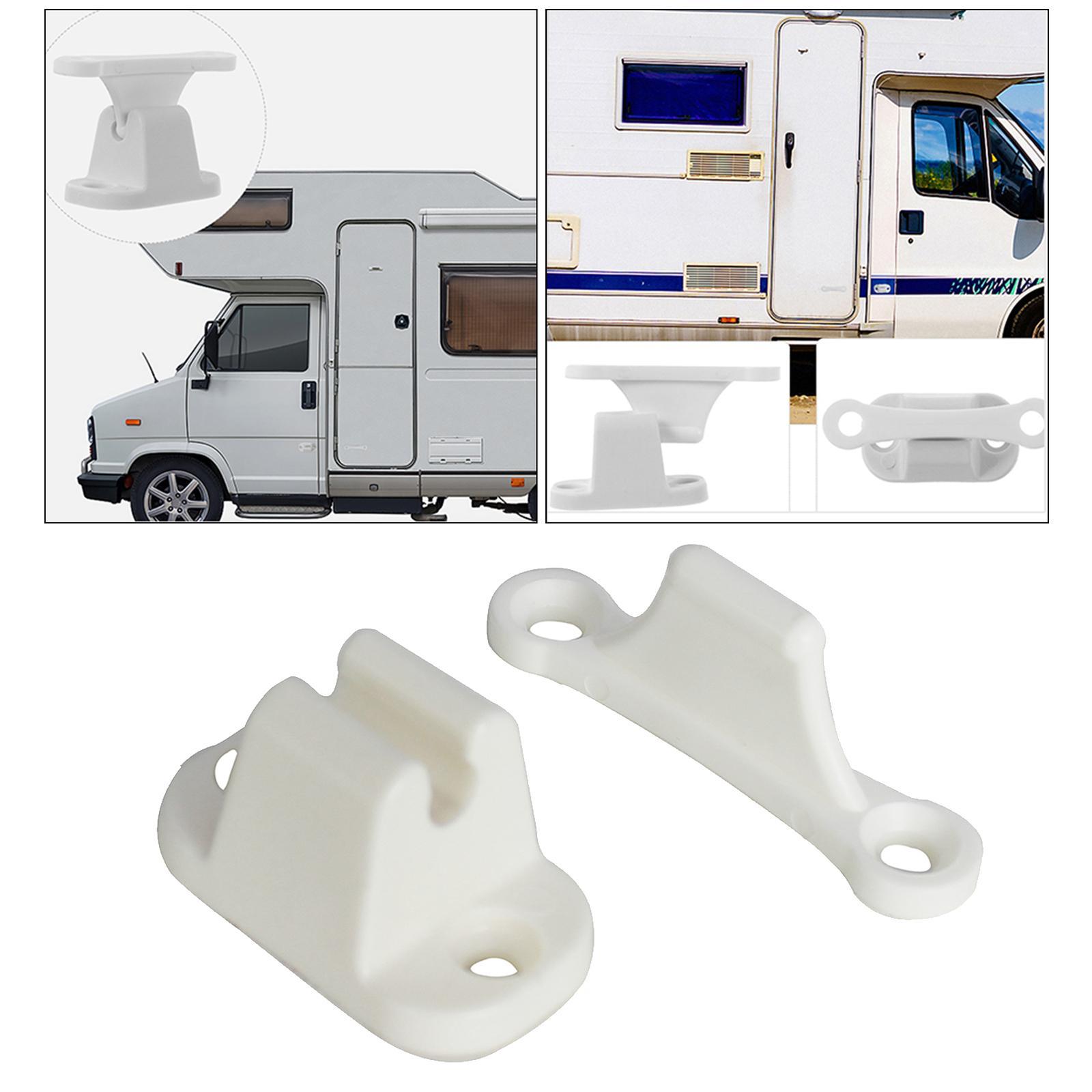 6xT Shape Nylon Door Stop Retainer for Camper RV Caravan Motorhome White
