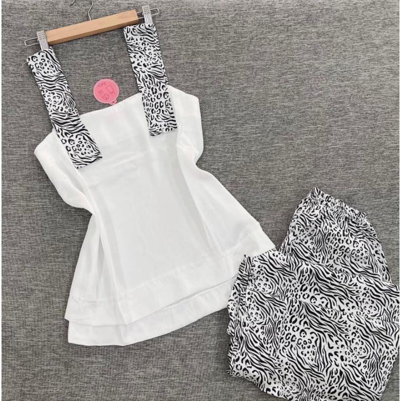Bộ dây phối bản to, pyjama kiểu độc lạ, 40-60kg