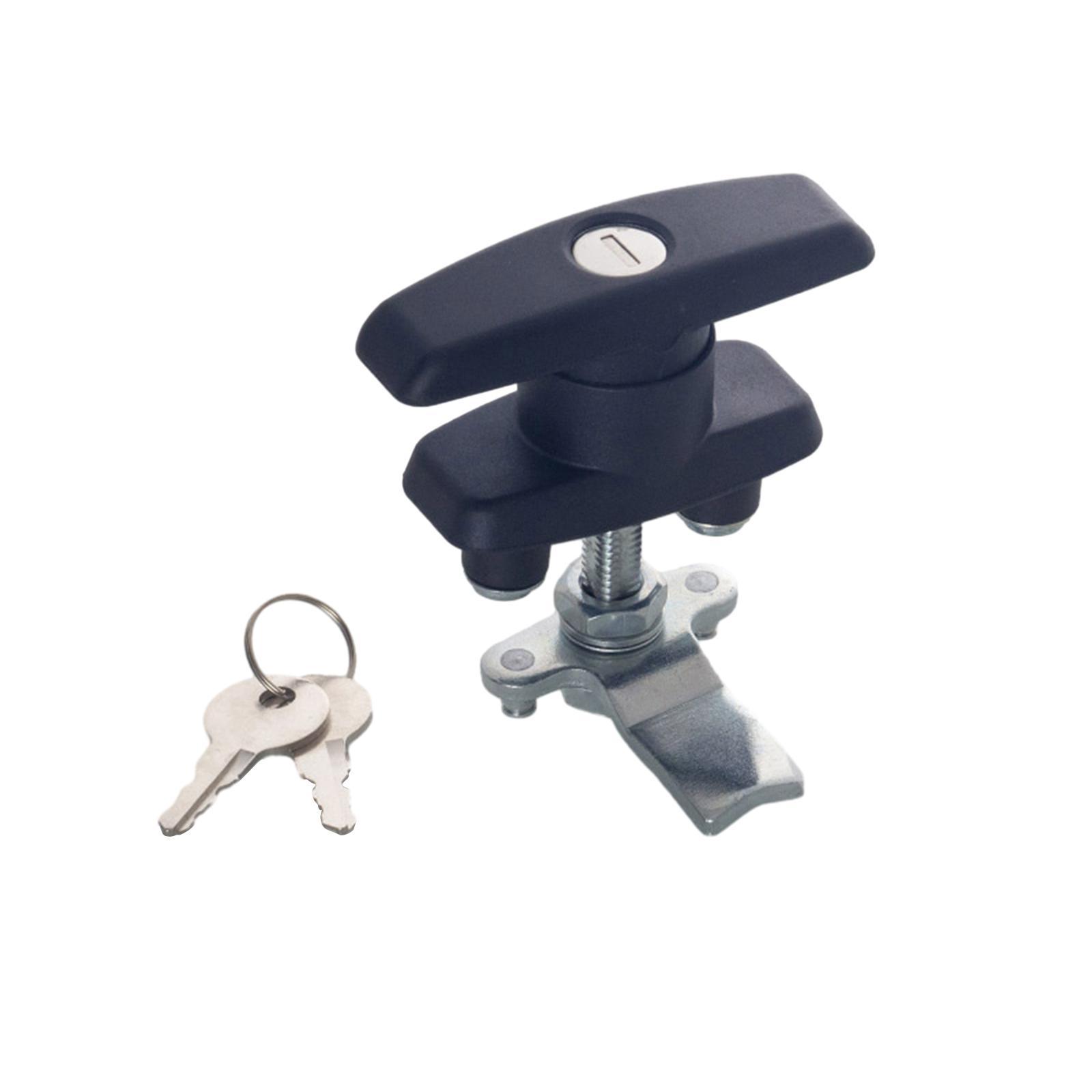 T Handle Door Lock Latch, Shed Door Lock with Keys, Heavy Duty Locking Latch for Trailer, Tool Case, Distribution Box
