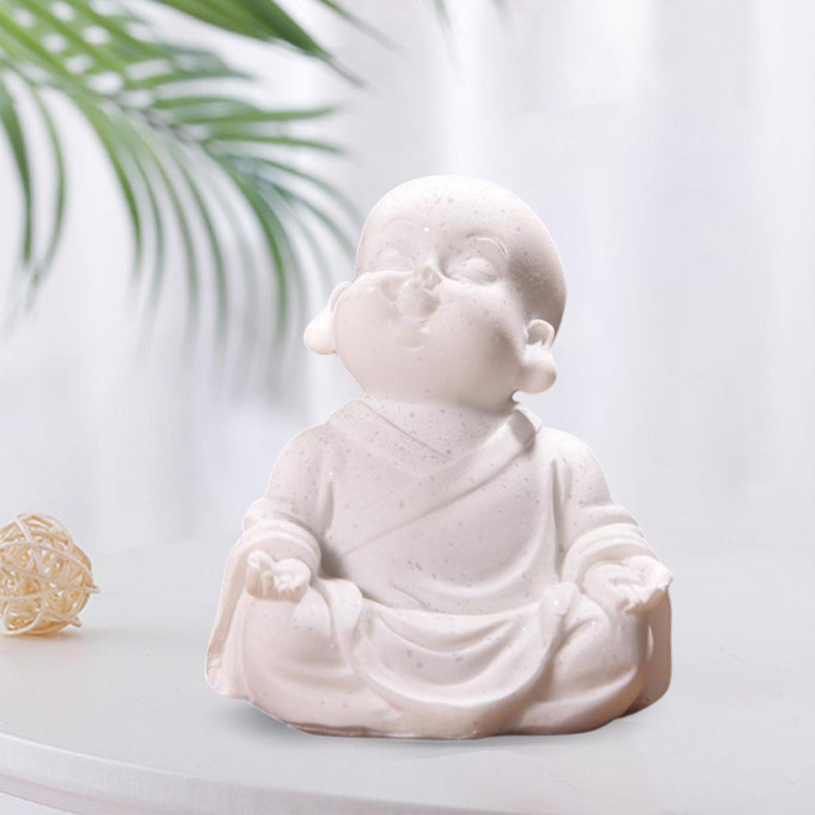 2x Buddha Statue Spiritual Ceramic Classic Inches Crafts for Office