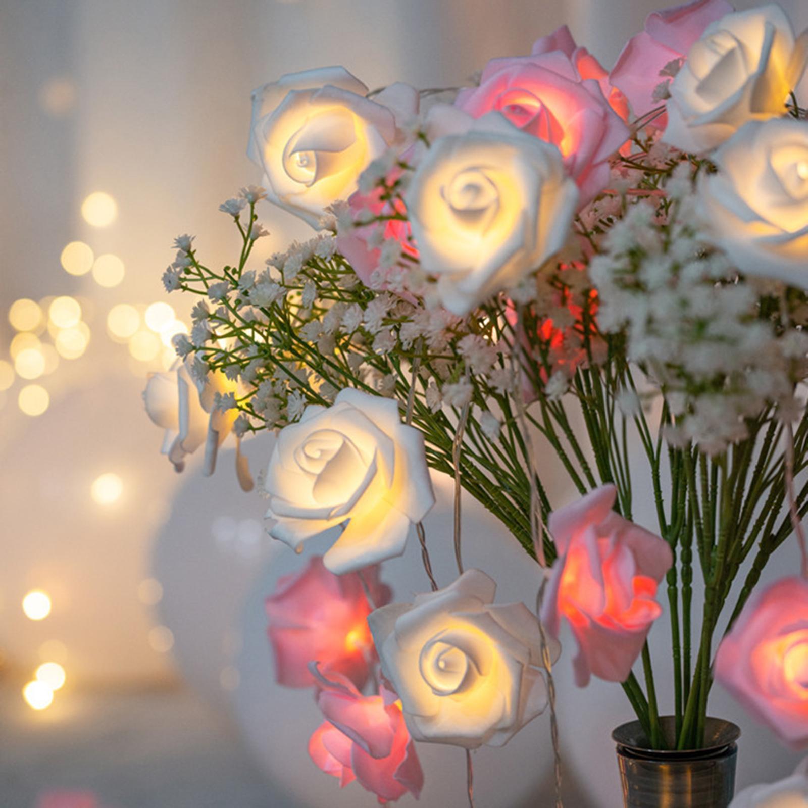 LED Rose Flower Lights Artificial Flowers Lights for Fairy Garden Patio Room