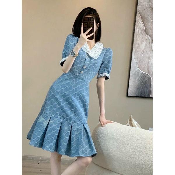 ĐẦM JEAN CỔ REN CAO CẤP