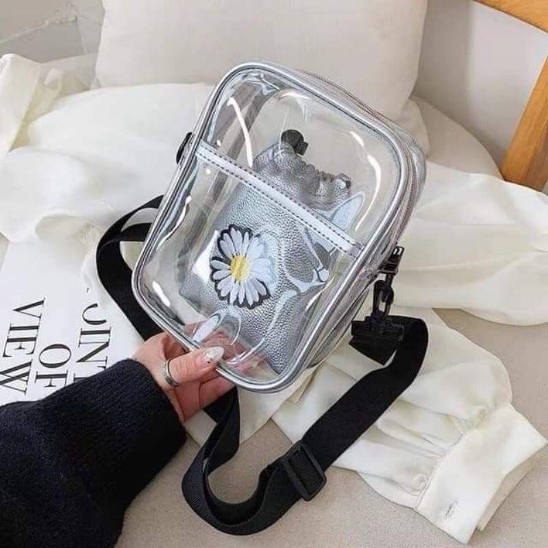 Túi xách nữ đeo chéo ulzzang trong suốt