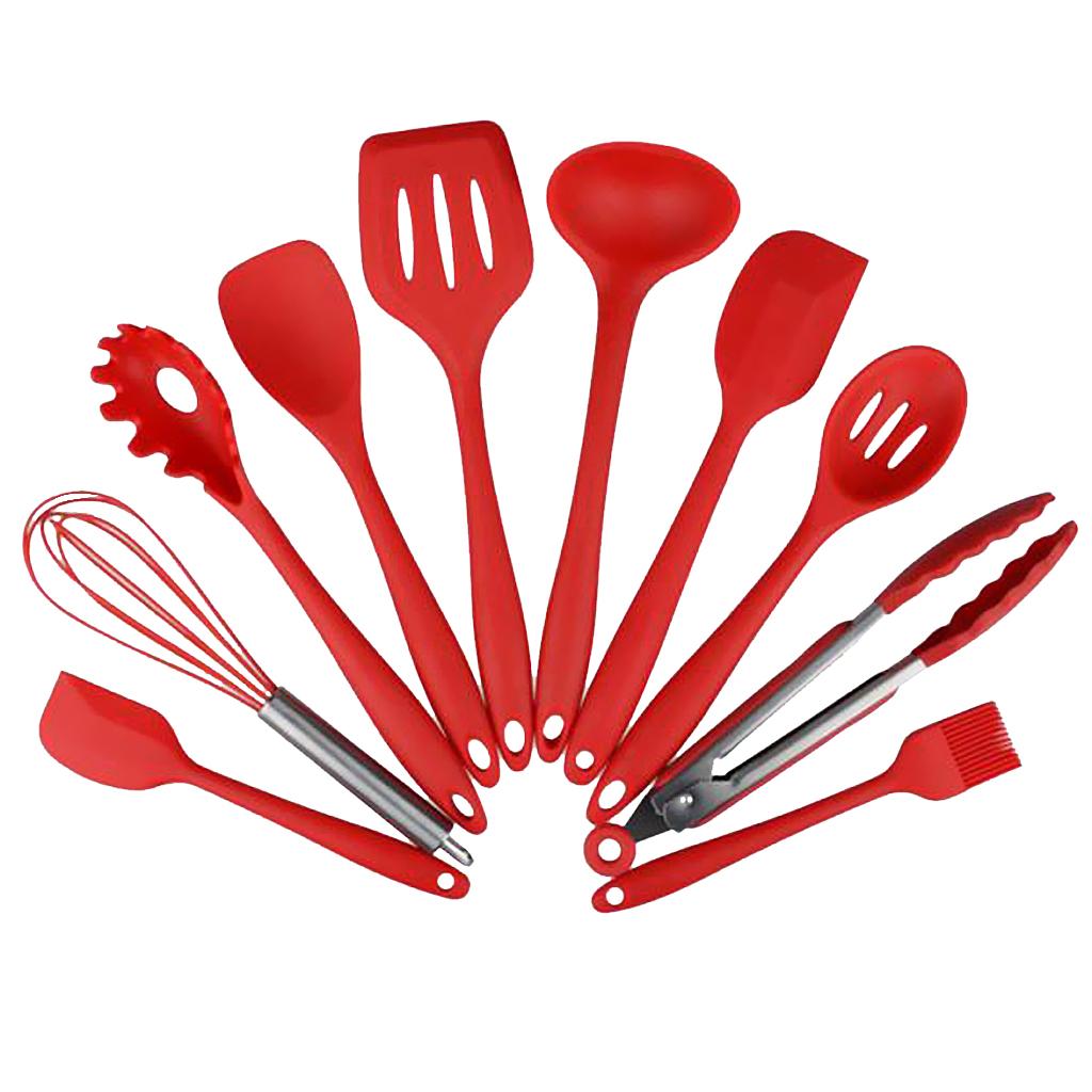 10 pieces Kitchen Utensil Set Silicone Spoon Baking Cooking Baking Tools