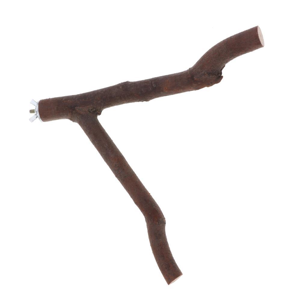 2-pcs Parrot Wood Hanging Stand Toy Parakeet Branch Perches Toy #1#3