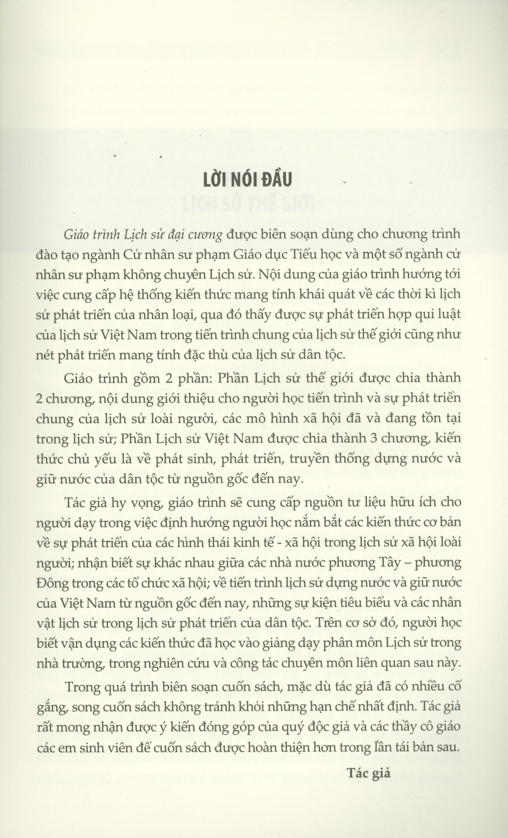 Giáo Trình Lịch Sử Đại Cương