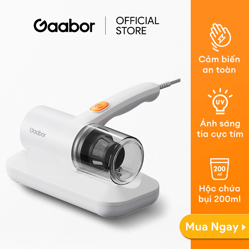 Máy hút bụi giường nệm Gaabor VCD10M-WH02A công suất 300W lực hút 10000PA có tia UV diệt khuẩn chăn ga ghế sofa - Hàng chính hãng