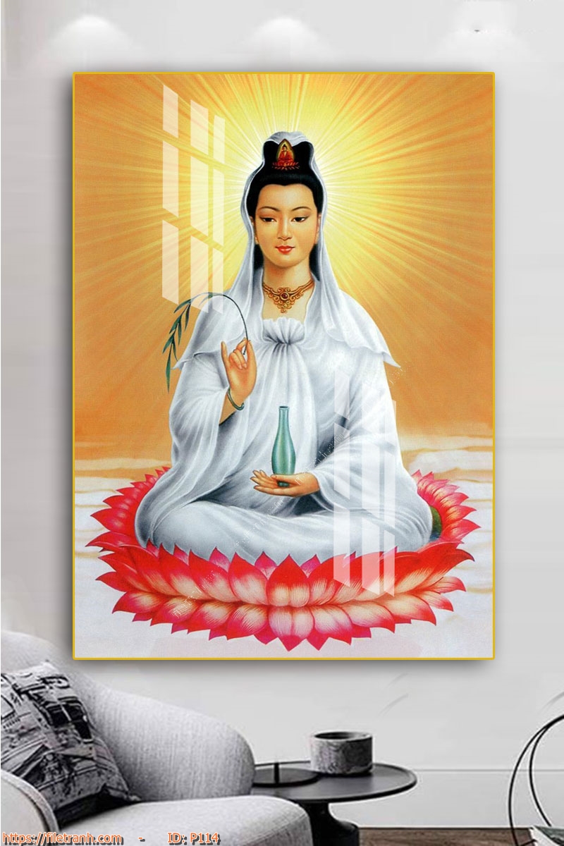 Tranh Treo Tường Gỗ Tráng Gương 3D Chủ Đề Phật Giáo, Phật Thích Ca, Bồ Tát, Tam Thế Phật