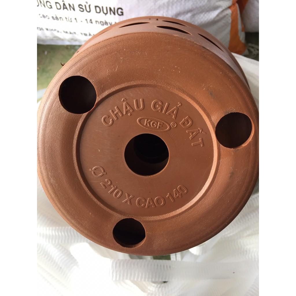 Combo 10 chậu giả đất phi 21 cao 14cm