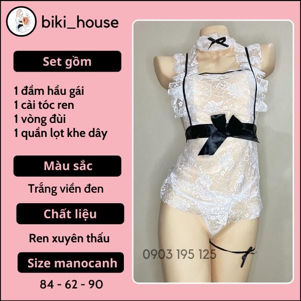 Váy hầu gái ren xuyên thấu sexy đáng yêu anime cosplay nàng hầu giúp việc maid gợi cảm quyến rũ BIKI HOUSE N774 - TPHCM