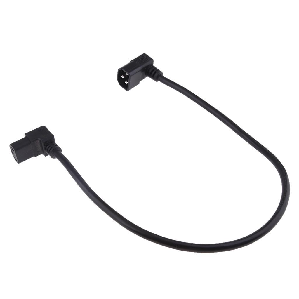 2x IEC C14 to C13 Plug Converter Adapter Extension Power Angled Cable 60cm