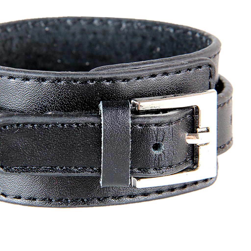 Punk Rock Wide Cow PU Leather Wristband Cuff Bracelet Bangle Buckle Jewelry